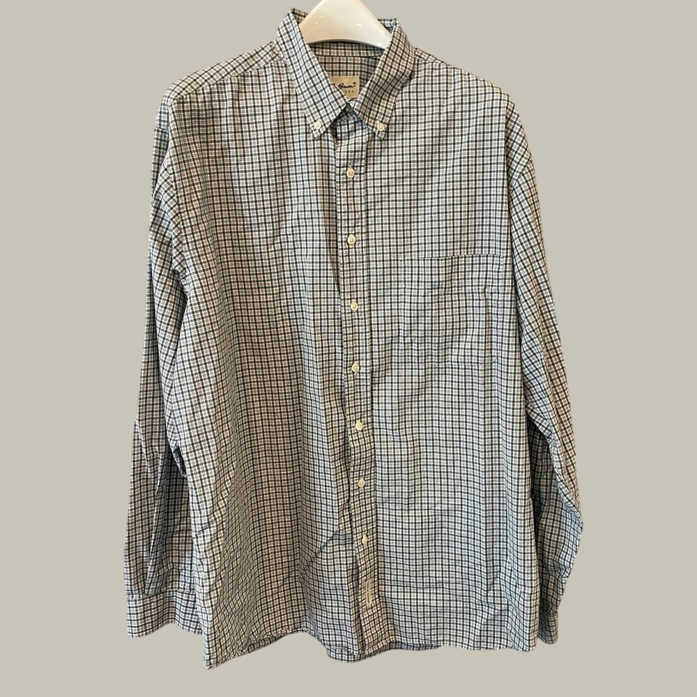 Eddie Bauer Mens XL Tall Green Plaid Button Down Shirt Long Sleeve Cotton 100% - Picture 2 of 10